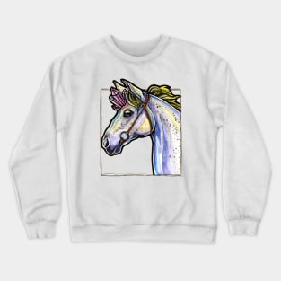 watercolor drawing " Unicorn with a crystal horn" Crewneck Sweatshirt